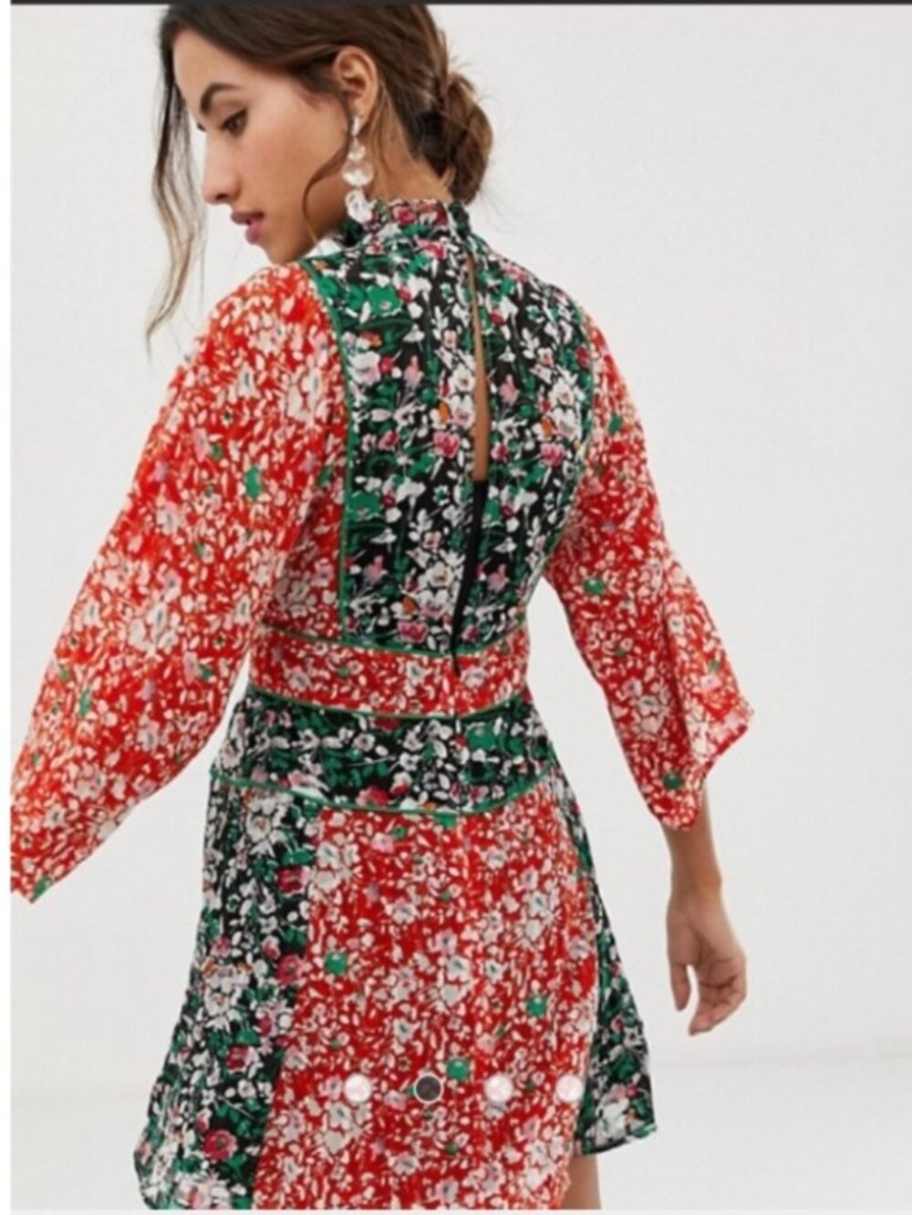 ASOS DESIGN Mixed Print Dress Size 8 - Picture 8 of 15